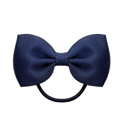 2.75 Inch Small Ribbon Bows With Elastic Hair Bands For Kids Girls Ponytail Solid Color Bowknot Hair Ropes Ties Hair Accessories