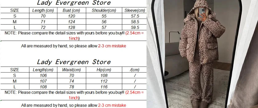 Stripe Women's Padded Cotton Coats Pant Suit Hooded Zipper Puffer Coat Loose Thick Pants 2026 Fashion Lady Autumn Winter Ski Set