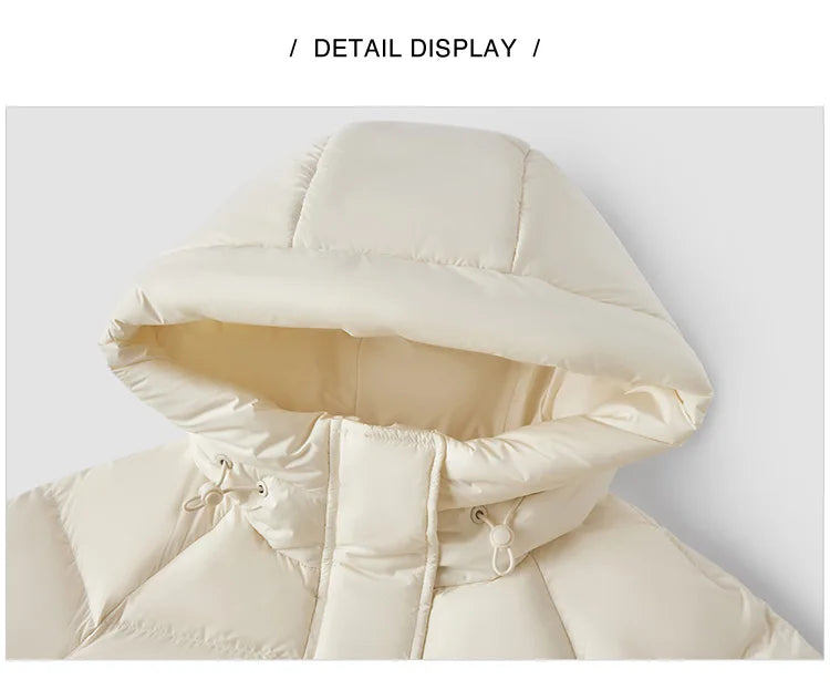 Semir Down Jacket Women Solid Color Loose Versatile 2025 Winter New Waterproof Oil-proof Stain-proof Hooded Coat Down Jacket