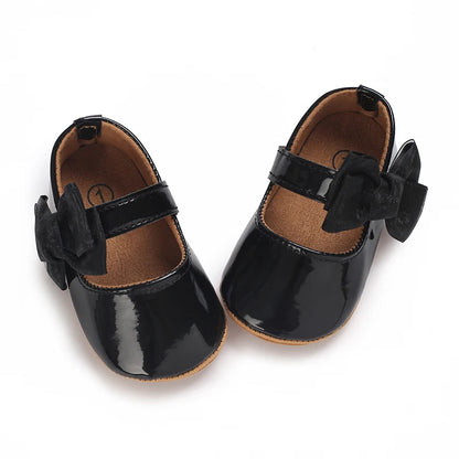 Toddler Girls' Fashionable Bowknot Princess Shoes, Comfortable Soft Mary Jane Flat Shoes Suitable For Parties And Various Activi