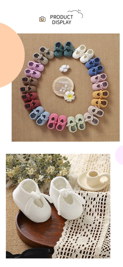 Newborn Baby Shoes Knitted Toddler Children First Bed Boots 0-18M Clothing Accessories Infant Boy Girl Footwear Fashion Shallow