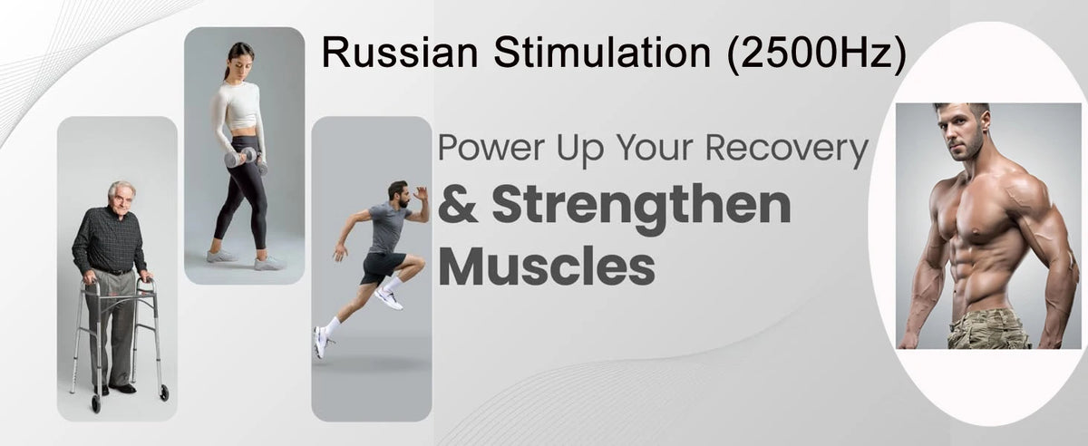 4-in-1 Electric Muscle Stimulator EMS Interferential High-Frequency Physiotherapy Device Electrostimulator for Muscle Relaxation