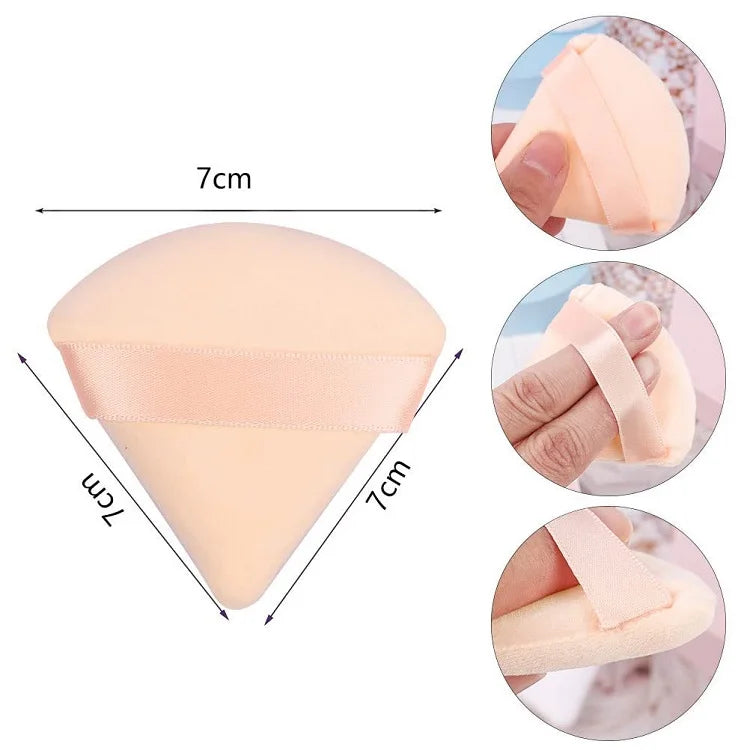10PCS Triangle Finger Makeup Puff Soft Sponge Blender Wet Dry Powder Puff Reusable Portable Daily Face Cosmetic Beauty Tools