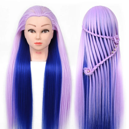 Long Hair Styling head For Hairstyle ProfessionaTraining Head Kit Mannequin Head Styling ToPractice Hot Curl lron Straighten