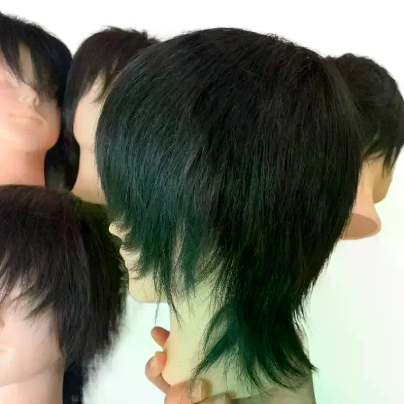 Real Human Hair Mannequin Head Short Black Hair Perfect For Barber Training Practice Beauty Styling Tool