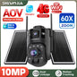 SHIWOJIA 60X ZOOM Solar Camera 4G 10MP AOV 24/7 Video Recording Dual Lens 360° 14W Solar Panel Security WIFI Camera PIR Monitor