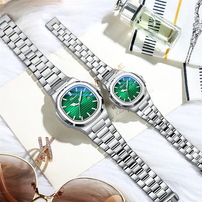 CHENXI 8222 Fashion Couple Quartz Watch Waterproof Night Light Date Stainless Steel Strap Casual Date Men's and Women's Watch