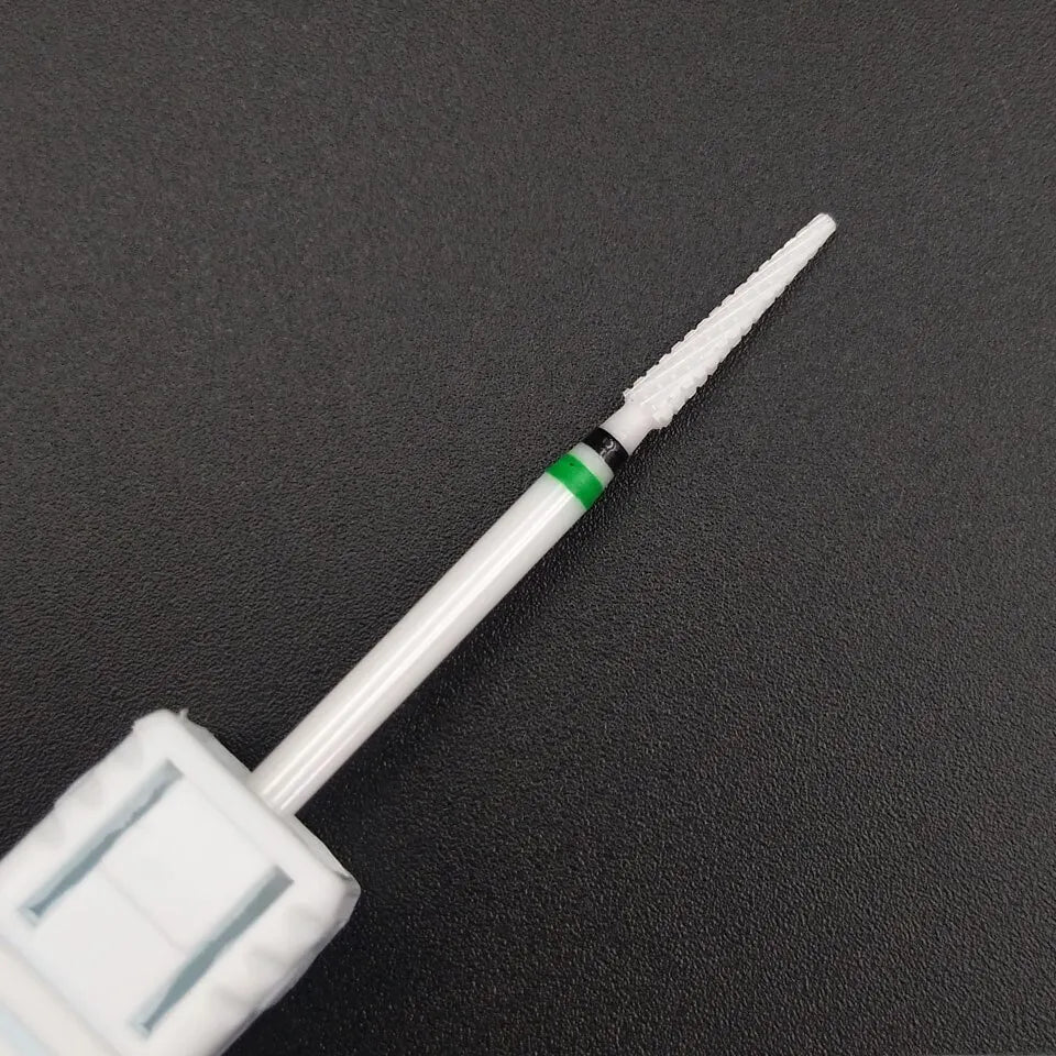 HYTOOS Ceramic Nail Drill Bit 3/32" Rotary Cuticle Clean Burr Bits For Manicure Electric Drill Accessory Nail Beauty Tools-L358T
