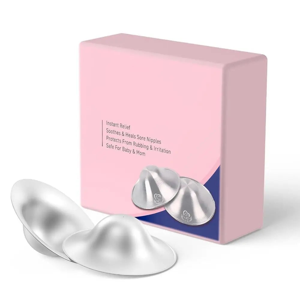 New Soothing Nipple Shields Silver Healing Breastfeeding Essentials Original Easy to Use Nipple Covers Breastfeeding for Any Mum