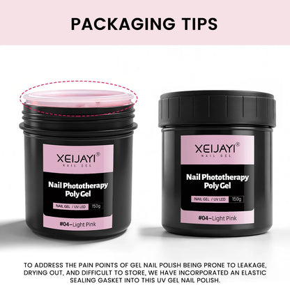 XEIJAYI 150g Poly Nail Gel UV LED Cured Builder Nail Gel Crystal Nail Extension Gel For Nails DIY At Home Salon