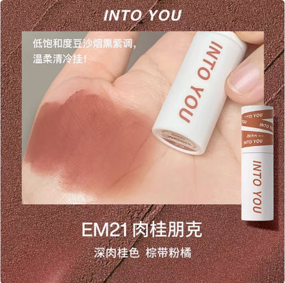 INTO YOU Lip Mud Heroine Matte Velvet Lip and Cheek Dual-use Lip Mud Soft Fog Smooth Blush INTOYOU Lip Lipstick Makeup