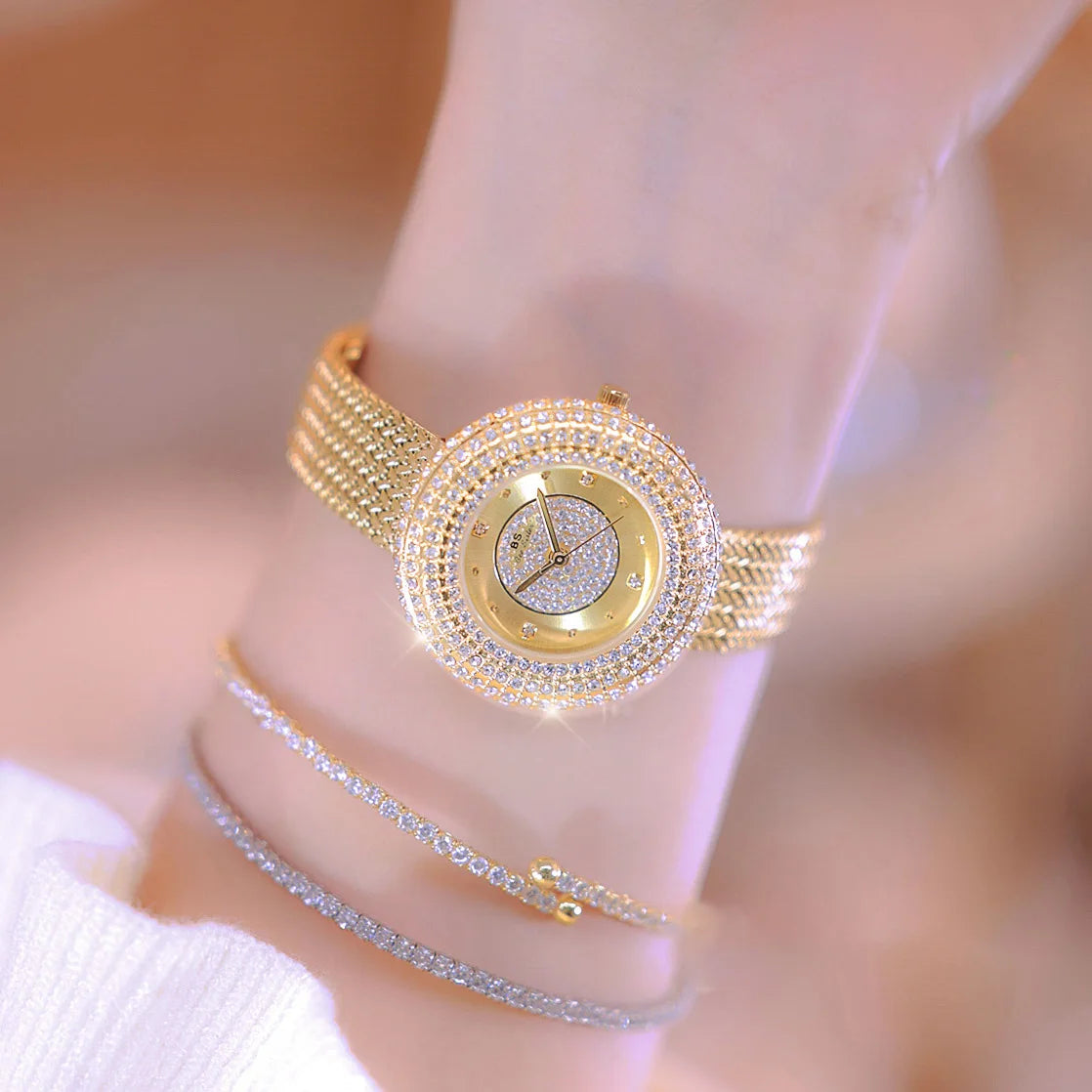 Fashion Luxury Watches For Woman New Vintage Golden Women's Wristwatches Ladies Dress Quartz Clock High Quality Relogio Feminino