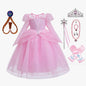 Elsa Cosplay Costume Kids Layers Deluxe Ball Gown Princess Dresses Aurora Christmas Wedding Evening Dress Girls Princess Dresses