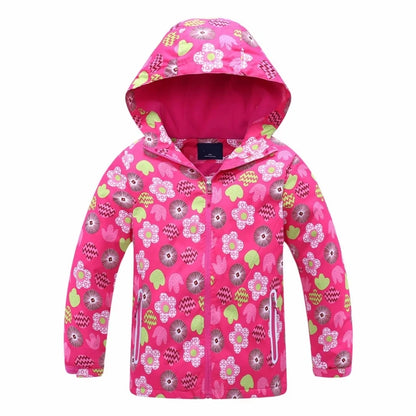 Dubbped Girl Polar Fleece Waterproof Jacket Spring Autumn Children Coats Sport Casual Kids Jackets Double-deck Windproof Jackets