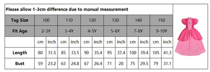 Girls New Game Movies Rosalina Peach Princess Dress Carnival Party Birthday Outfit Peach Cosplay Halloween Costume Dress