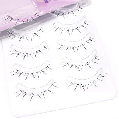 5 Pairs 4-8mm Antique Cartoon Lower False Eyelashes Wispy Cluster Natural Daily Eyelash Extensions For Beauty Eye Cosplay Makeup