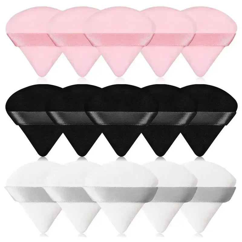 10PCS Triangle Finger Makeup Puff Soft Sponge Blender Wet Dry Powder Puff Reusable Portable Daily Face Cosmetic Beauty Tools