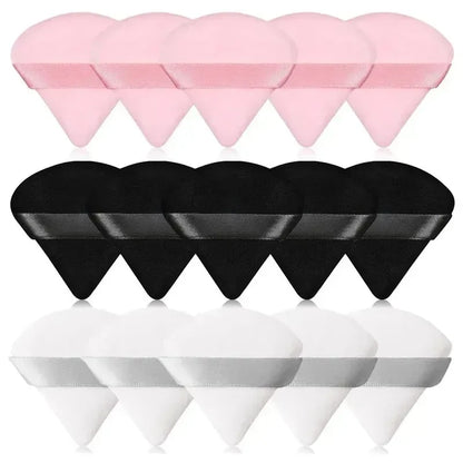 10PCS Triangle Finger Makeup Puff Soft Sponge Blender Wet Dry Powder Puff Reusable Portable Daily Face Cosmetic Beauty Tools