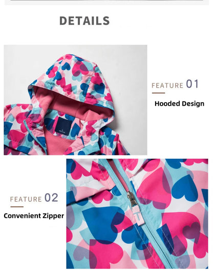 Dubbped Girl Polar Fleece Waterproof Jacket Spring Autumn Children Coats Sport Casual Kids Jackets Double-deck Windproof Jackets