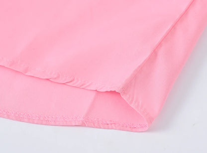 Children's Shirt in the Spring and Autumn New Boys and Girls Suit Collar Shirt Children's Pure Color Long Sleeve Shirt