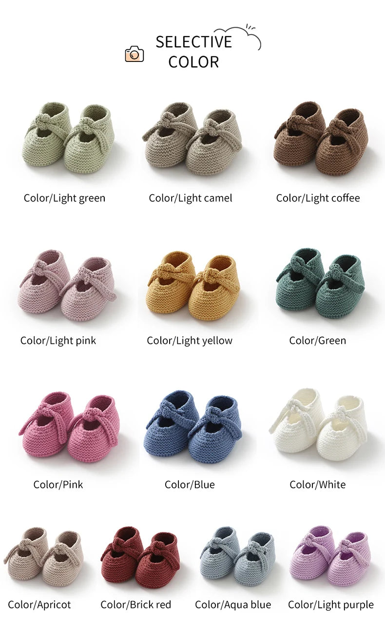 Newborn Baby Shoes Knitted Toddler Children First Bed Boots 0-18M Clothing Accessories Infant Boy Girl Footwear Fashion Shallow