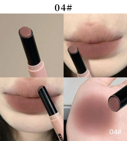 Smoky Grey Violet Lipstick Matte Velvet Finish Smooth Application Lip Mousse Waterproof Mirror Glossy Lip Tint Not Fading Makeup