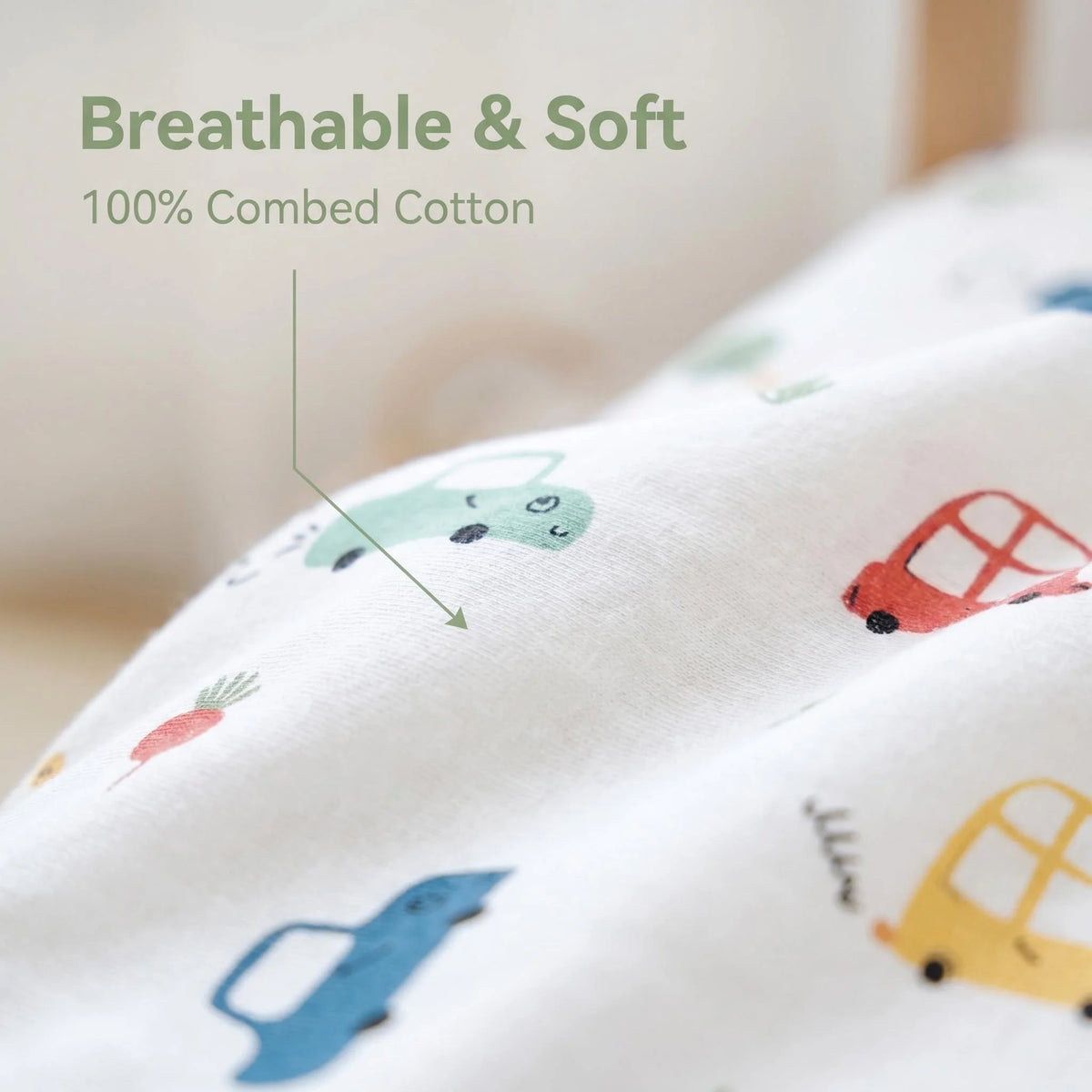 Cute Printed Patterned Sheet/Mattress Cover, Children's 100% Cotton Breathable and Moisture-Wicking Patchwork Mattress Cover.