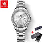 OLEVS 9945 Luxury Diamond Stainless Steel Quartz Watch for Women Elegant Ladies Waterproof Sport Women's Wristwatch Reloj Mujer