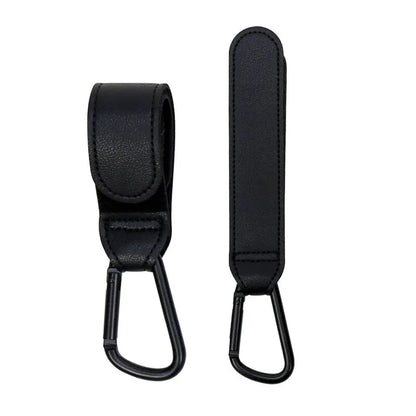 Stroller Hooks Baby Diaper Bag Hook Stroller Organize PU Leather Adjustable Pram Multi-function Hook Strong Bearing High Quality