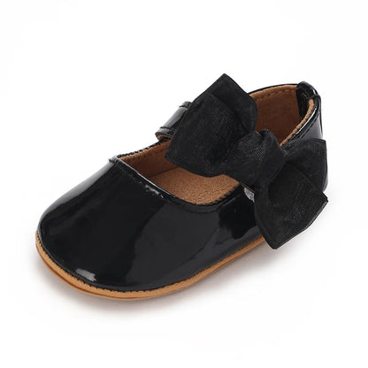 Toddler Girls' Fashionable Bowknot Princess Shoes, Comfortable Soft Mary Jane Flat Shoes Suitable For Parties And Various Activi