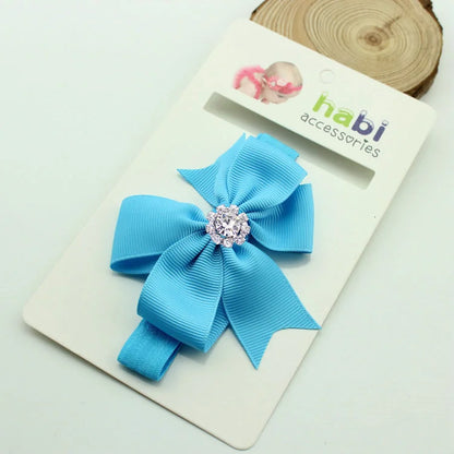 1 Piece Baby Headband Girl Bandage Ribbon Bowknot Infant Kids Hair Accessory Newborn Bow Crystal Toddler Band Headwear