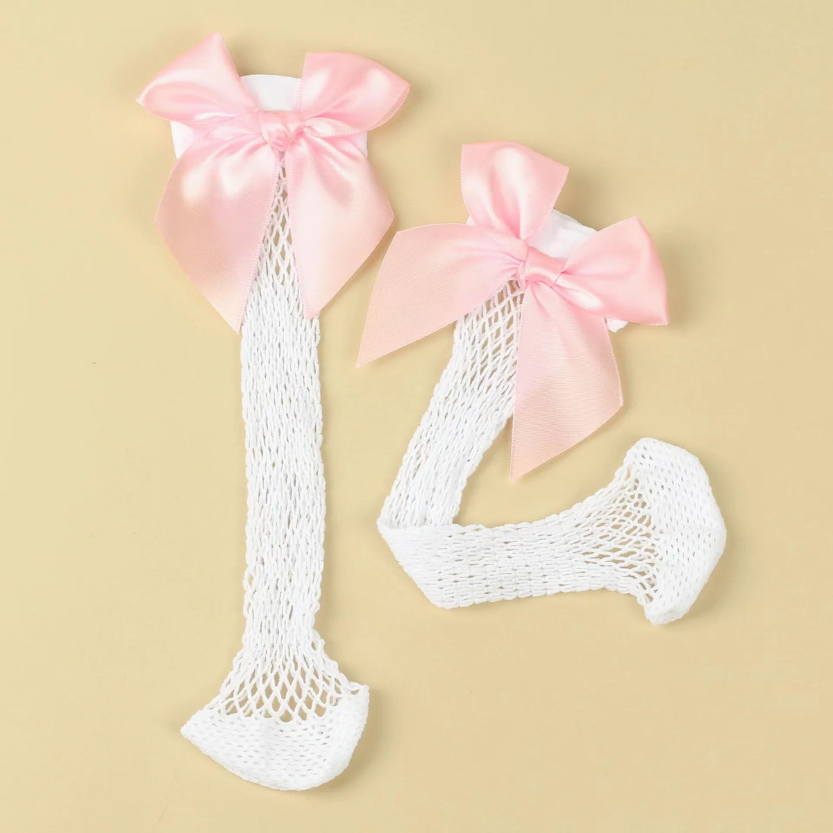 Baby Ankle High Lace Fishnet Vintage Short Socks Girl's Mesh Bow Fishnet Stockings Cute White Black Fashion Parent Child Socks