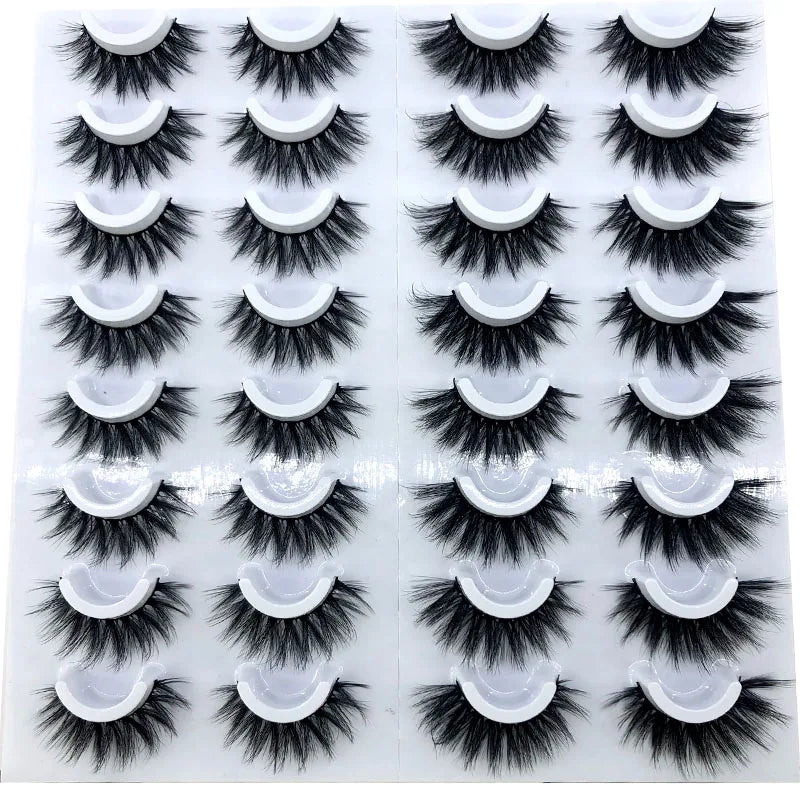 16 Pairs 3D Mink Lashes Natural False Eyelashes Dramatic Volume Fake Lashes Makeup Eyelash Extension Silk Eyelashes