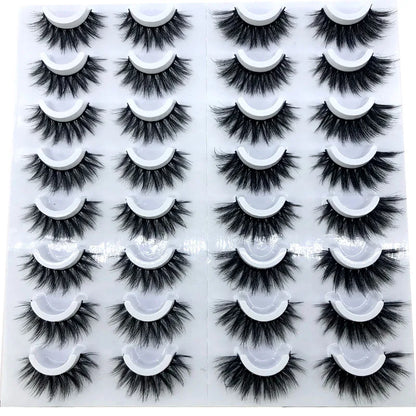 16 Pairs 3D Mink Lashes Natural False Eyelashes Dramatic Volume Fake Lashes Makeup Eyelash Extension Silk Eyelashes