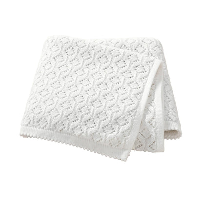 Cotton Baby Blanket Knit Infant Boy Girl Bedding Quilt 90*70CM Solid Toddler Stroller Swaddle Super Soft Plaid Fashion Hollow Ou