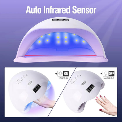 Nail Dryer Gel Nail Polish Curing LED UV Light With 4 Timers Automatic Sensor LCD Display Professional Nail Art Tools Accessorie