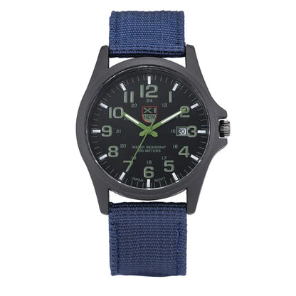Men Genuine XINEW Brand Watches Students Fashion Casual Nylon Band Sports Army Gifts Date Quartz Wrist Watch Black Montre Homme