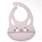 Customize Cartoon Animal Silicone Baby Bib with Name & Pattern Food-Grade Solid Feeding Bib DZ31