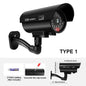 1PC Dummy Security Camera Watreproof Indoor Outdoor Fake CCTV Surveillance System, Red Flashing LED Lights, No Wiring Required