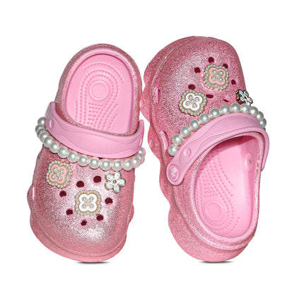 Kids' Glitter Clog, Lightweight EVA Garden Shoes, Waterproof Non-Slip Sandals, Comfortable Slip-On Shoes for Indoor Outdoor 1214