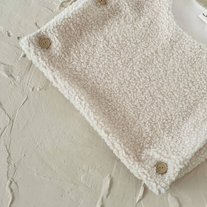 Autumn Winter Baby Lamb Wool Waistcoat Girls Boys Plush Vest O Neck Child Warm Fashion Warm Coat