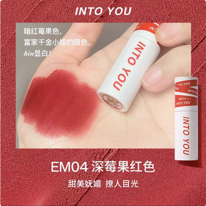 INTO YOU Lip Mud Heroine Matte Velvet Lip and Cheek Dual-use Lip Mud Soft Fog Smooth Blush INTOYOU Lip Lipstick Makeup