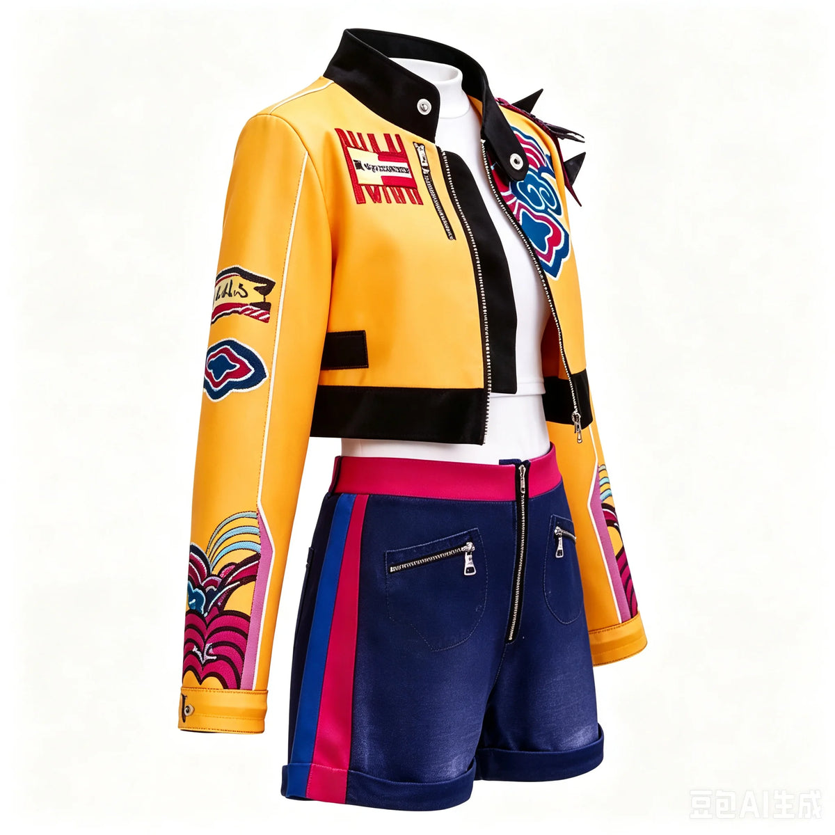 Girl 3D Print 3Pcs Role Play Dress up Music Performance Clothing Dance Costume Child Singer Cosplay Team Uniform