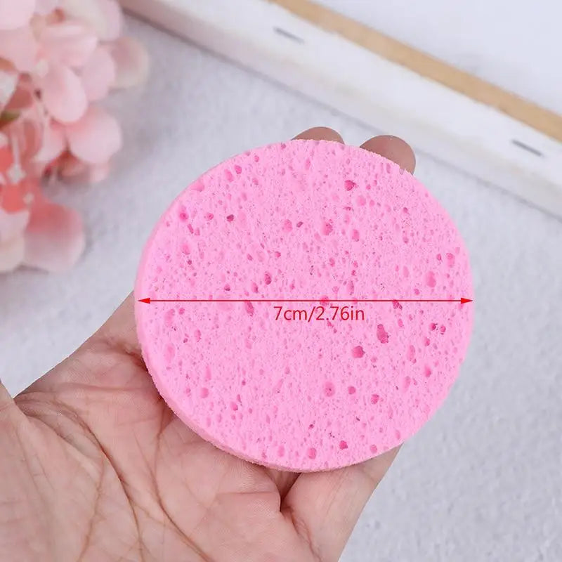 10pcs Natural Wood Sponge Compress Cosmetic Puff Facial Washing Sponge Face Care Cleansing Makeup Remover Tools