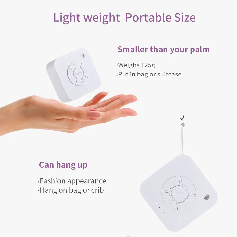 9 Soothing Sounds White Noise Sound Machine Sleep Soother With Breathing Light Timer Type-C Charging For Baby Home Office Travel