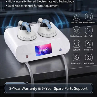 2026 Advanced EMS RF Body Shaping Device 200HZ Dual Handle Fat Reduction Body Slimming Muscle Building Machine for Beauty Studio