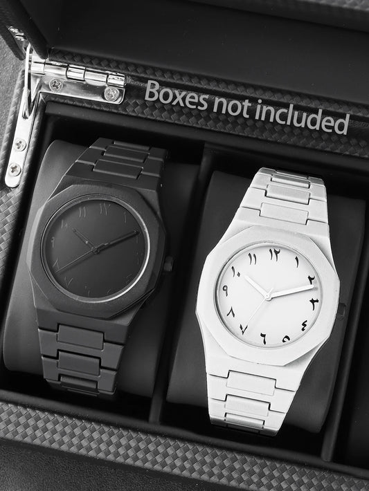 Men's Silicone Quartz Watch Casual Set Birthday Gift for Father No Box Included Fashionable Timepiece for Casual Wear