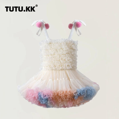 Girls Tutu Dress for Girls Baby Ball Gown Princess Party Vestido Casual Ruffled Bubble Photography Dresses Children Clothes L017