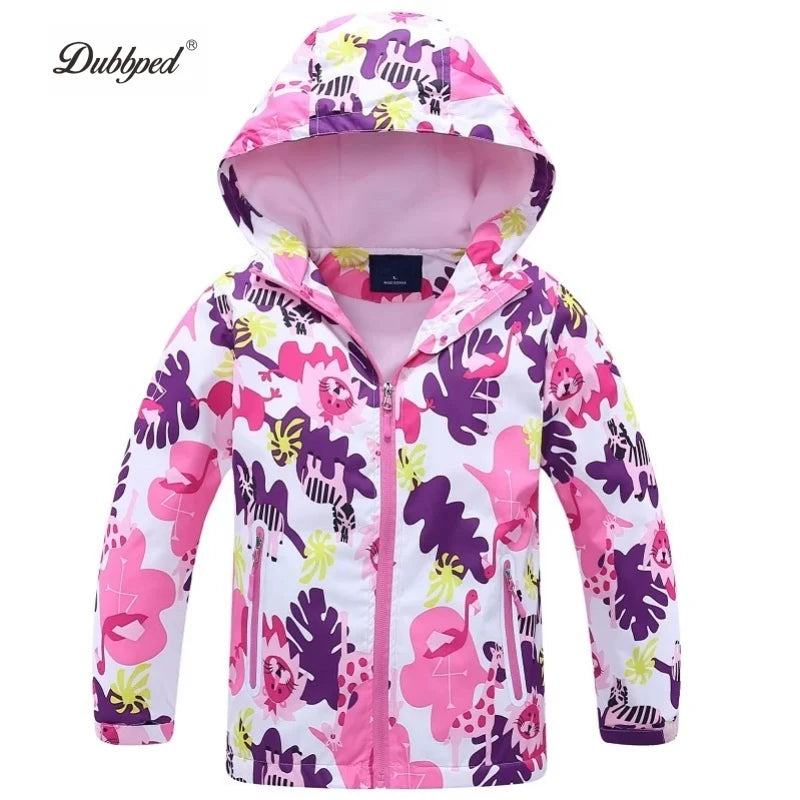 Dubbped Girl Polar Fleece Waterproof Jacket Spring Autumn Children Coats Sport Casual Kids Jackets Double-deck Windproof Jackets
