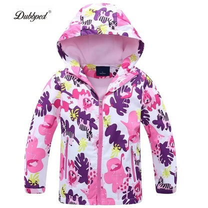 Dubbped Girl Polar Fleece Waterproof Jacket Spring Autumn Children Coats Sport Casual Kids Jackets Double-deck Windproof Jackets